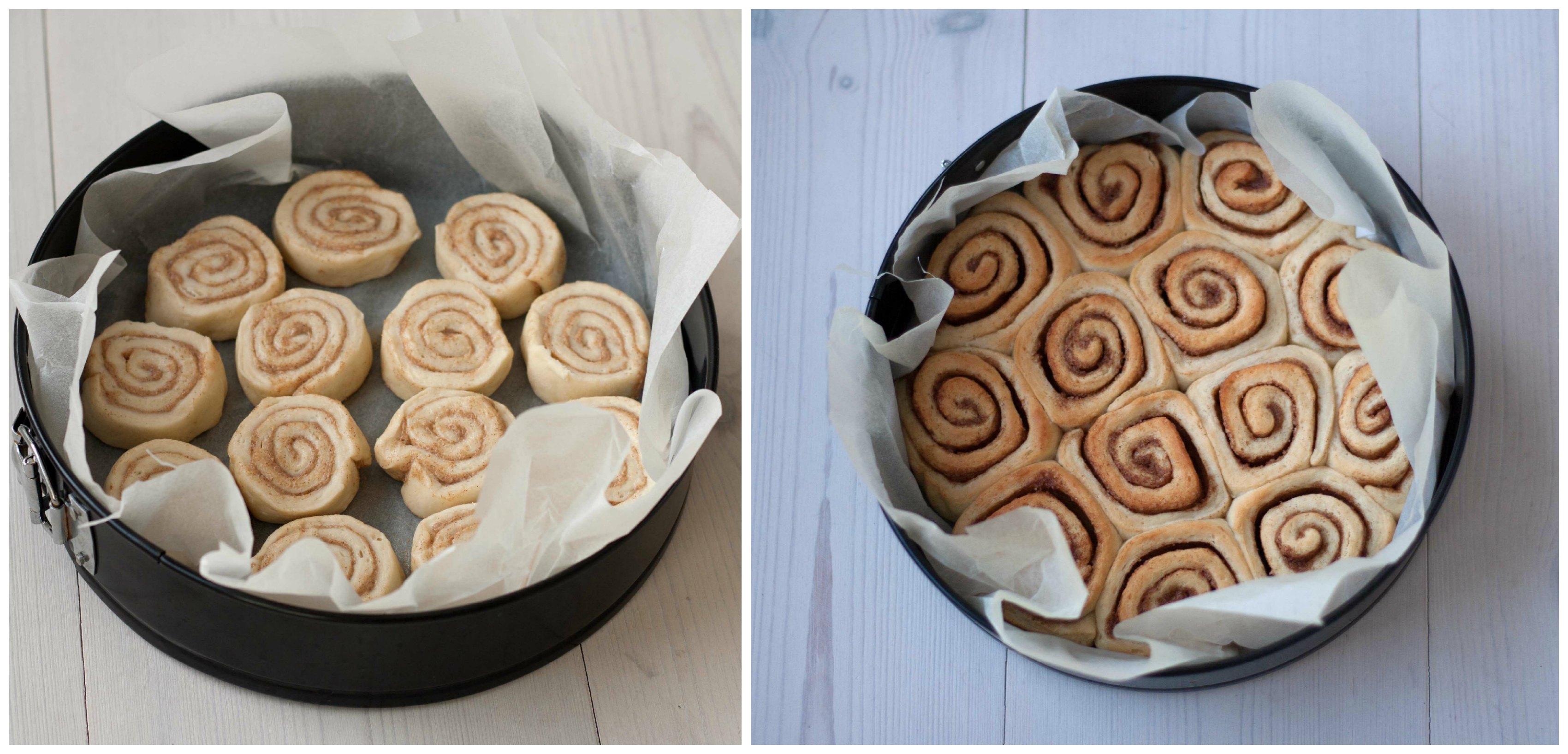 Recipe for homemade Cinnamon buns (rolls) - with no dry edges!