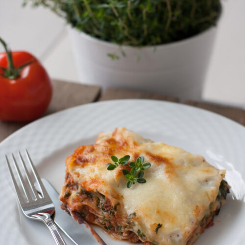 Recipe for Chicken Lasagna with Spinach and Cottage Cheese