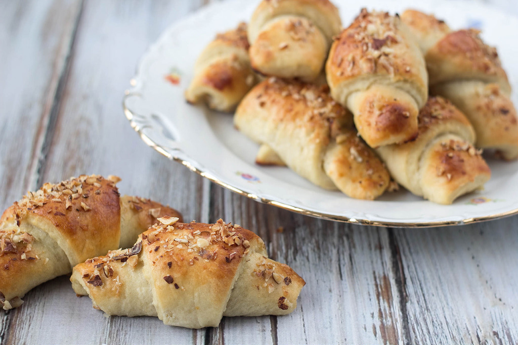 Recipe for Homemade Butterhorns with Hazelnuts